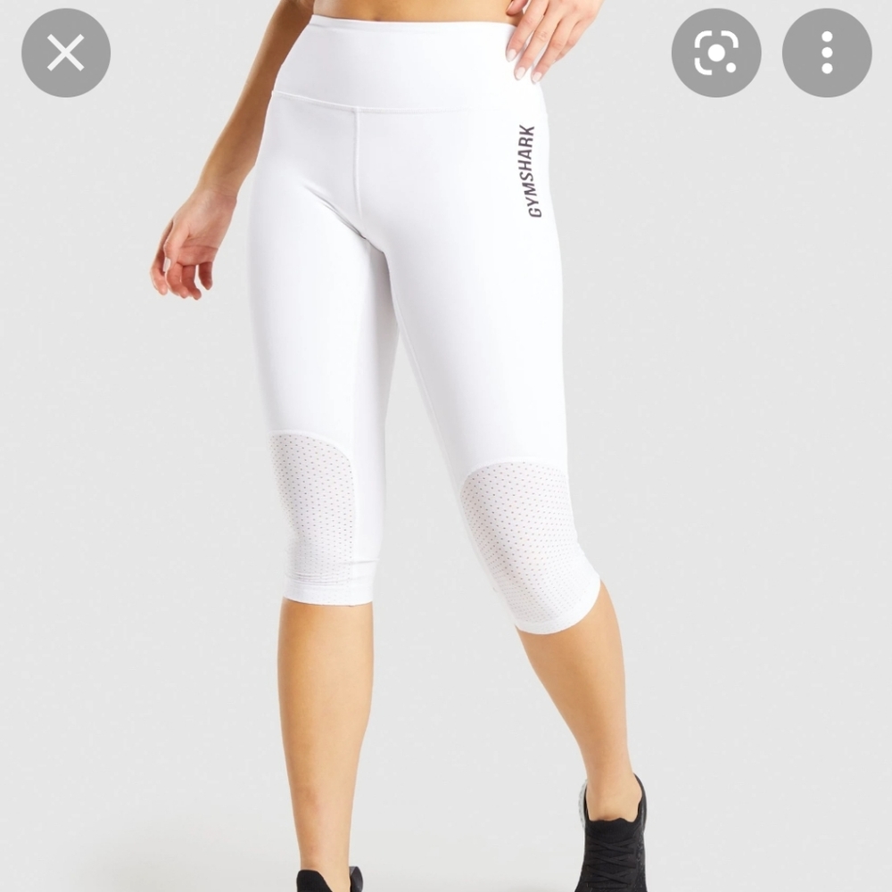 Gymshark Pulse Cropped Leggings - White | Gymshark